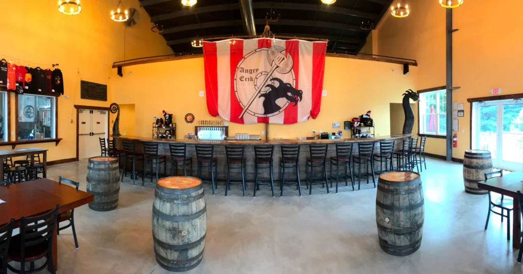 Angry Erik Brewing Viking-themed Longship tasting room bar in Newton, NJ