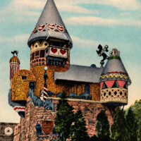 A postcard view of the Gingerbread Castle in Hamburg, NJ.