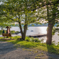 Boat launch area at Swartswood State Park off East Shore Drive.